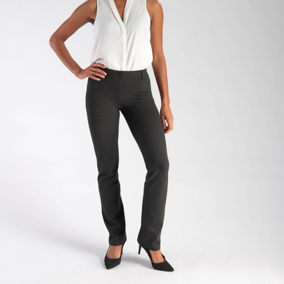 BETABRAND Charcoal Classic Dress Pant Yoga Pants - Picture 11 of 11